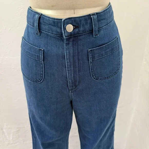 & OTHER STORIES High Waisted Wide Leg Flared Jeans. New Blue 28 - Picture 10 of 13